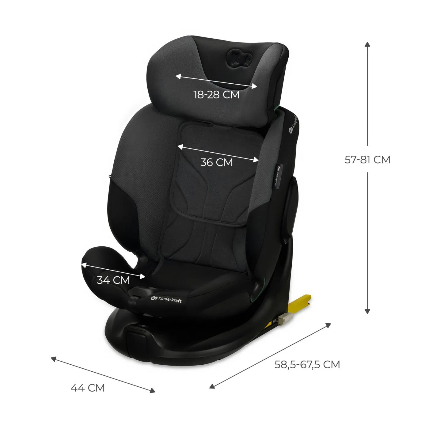 SCAUN AUTO KINDERKRAFT I-FIX, I-SIZE 40-150 CM, GRAPHITE BLACK, KINDERKRAFT