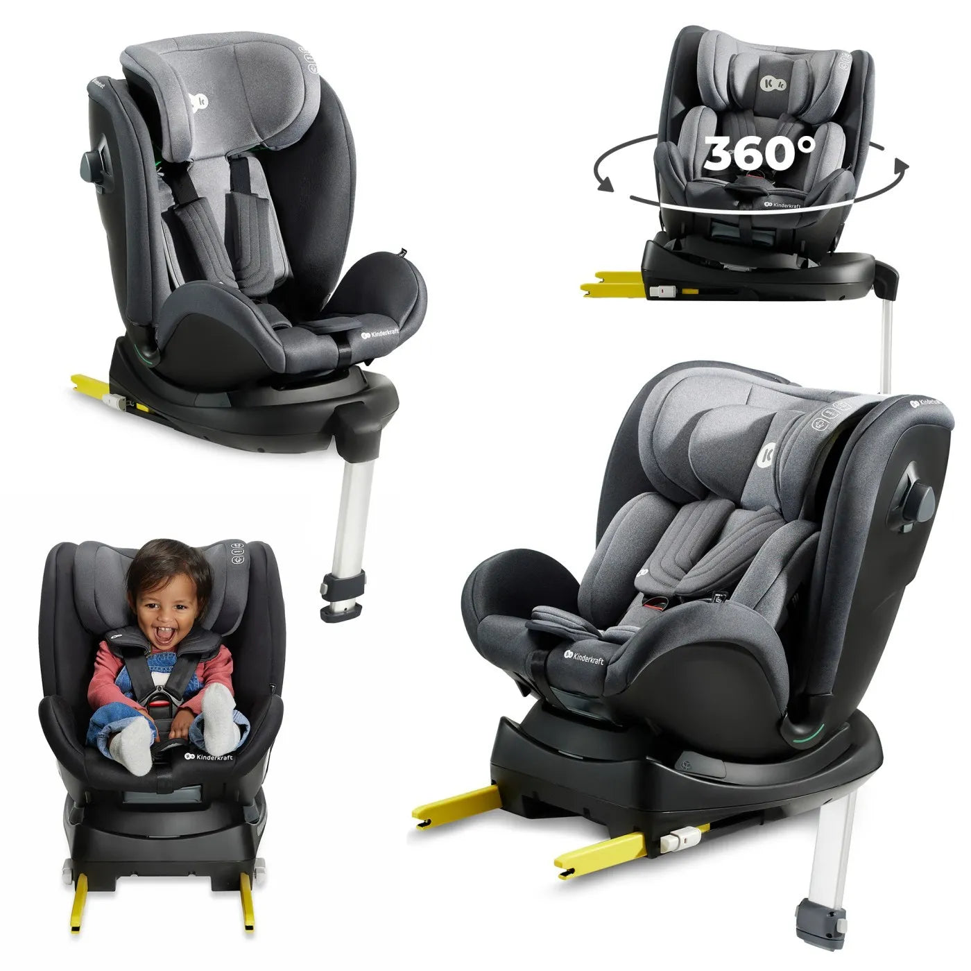 SCAUN AUTO I-SIZE, 40-125 CM, KINDERKRAFT XRIDER, GREY, KINDERKRAFT