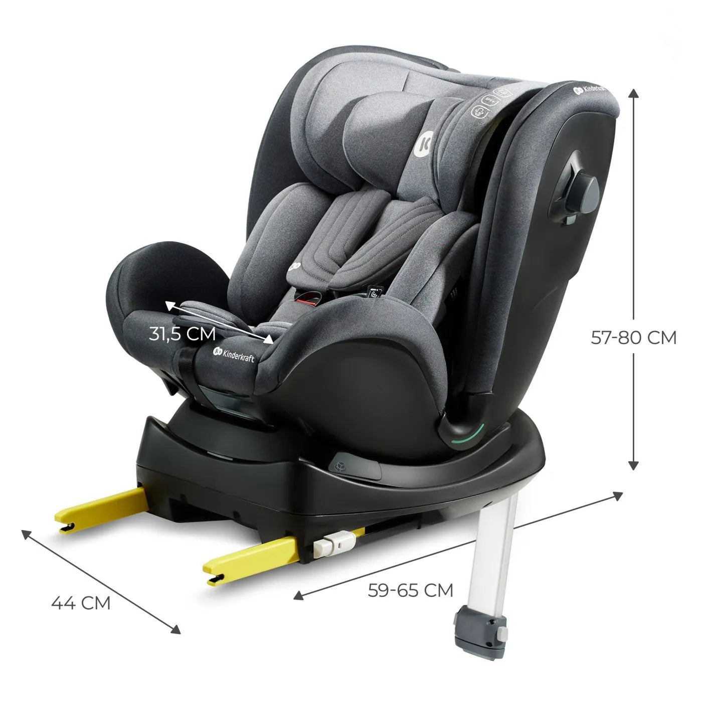 SCAUN AUTO I-SIZE, 40-125 CM, KINDERKRAFT XRIDER, GREY, KINDERKRAFT