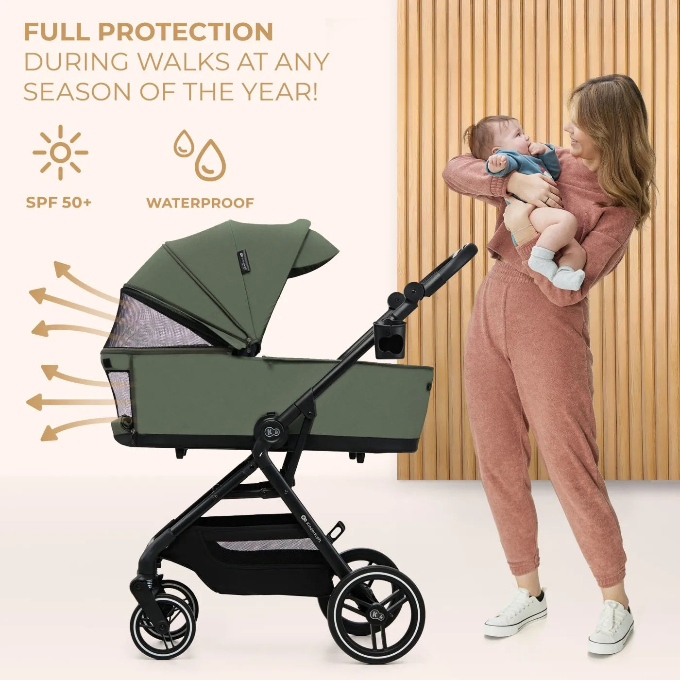 CARUCIOR KINDERKRAFT YOXI 3IN1 (MINK PRO) MISTIC GREEN, KINDERKRAFT