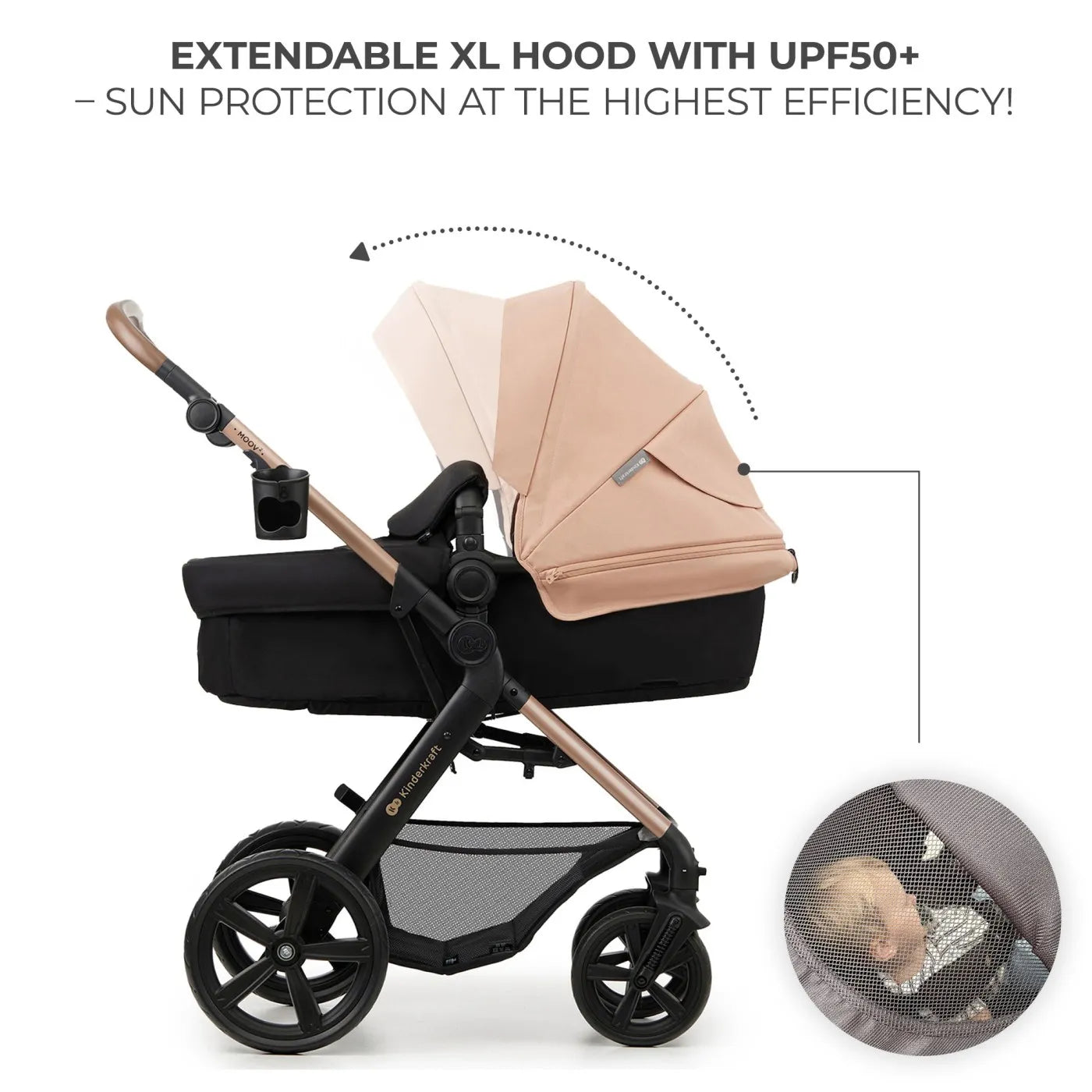 CARUCIOR MULTIFUNCTIONAL KINDERKRAFT MOOV 2 EVA 4IN1 SAND BEIGE, KINDERKRAFT
