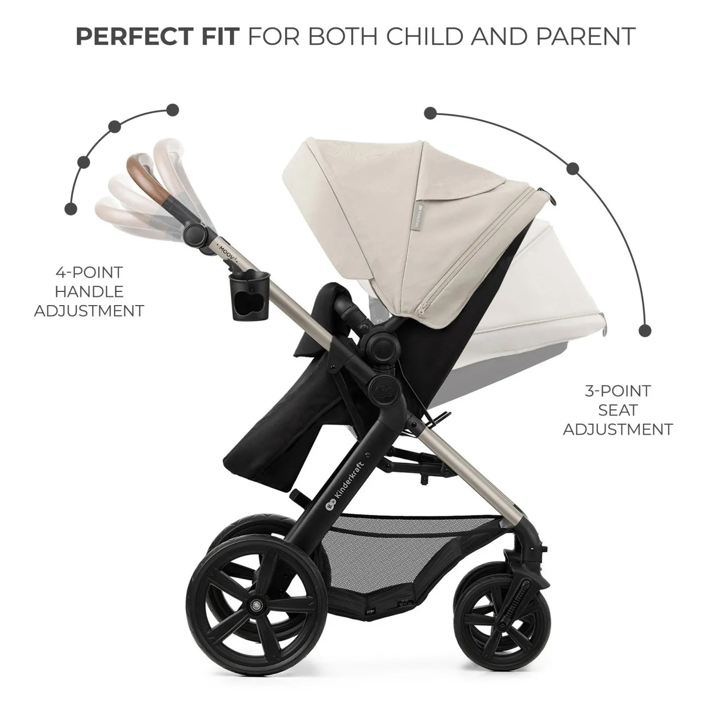 CARUCIOR MULTIFUNCTIONAL KINDERKRAFT MOOV 2 EVA 4IN1 MOON GREY, KINDERKRAFT