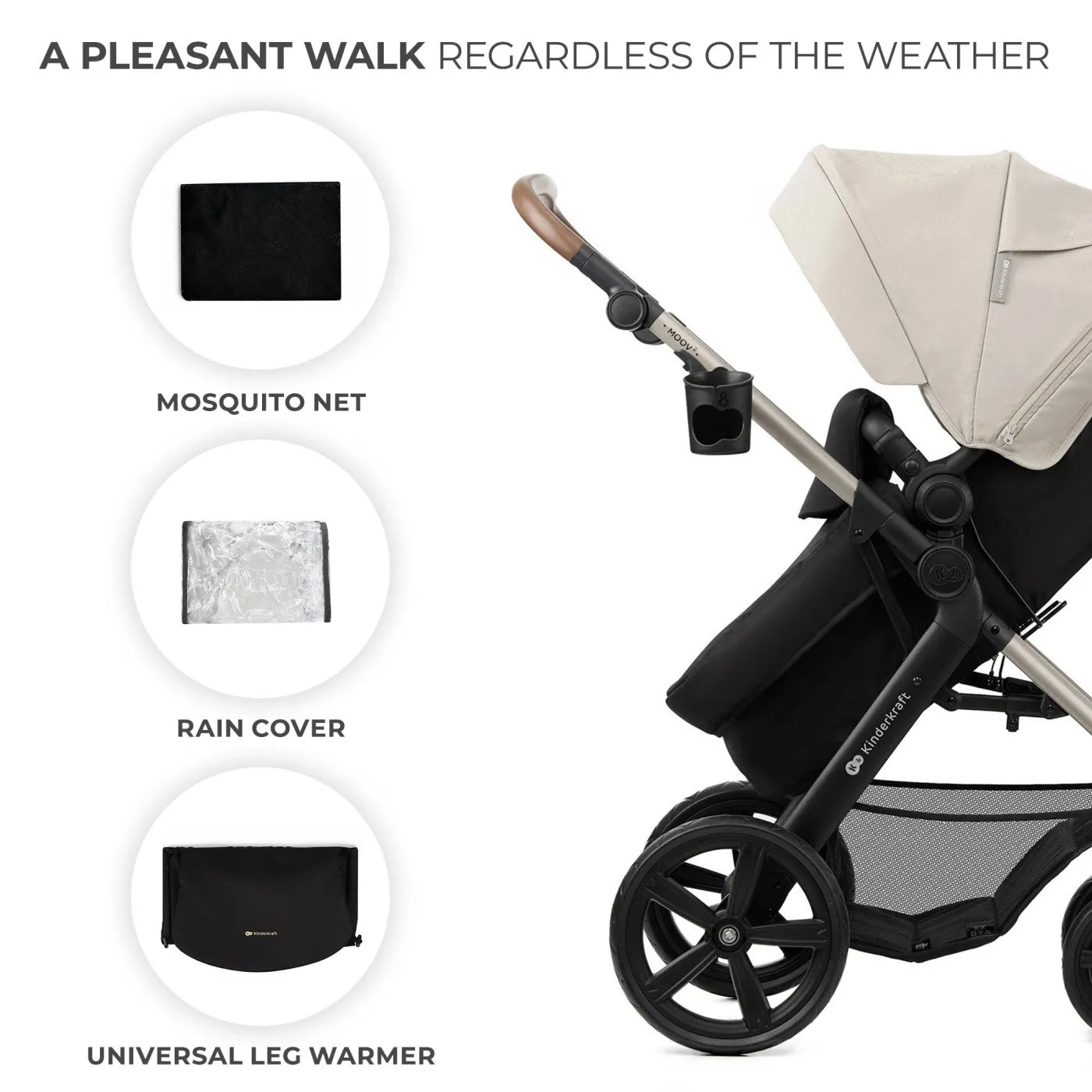 CARUCIOR MULTIFUNCTIONAL KINDERKRAFT MOOV 2 EVA 4IN1 MOON GREY, KINDERKRAFT