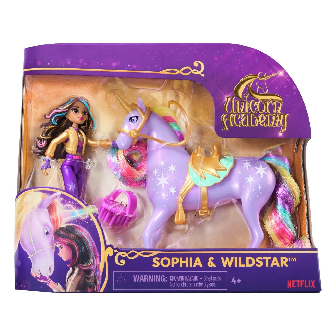 UNICORN ACADEMY SET SOPHIA SI WILDSTAR CU ACCESORII DE CALARIE, UNICORN ACADEMY
