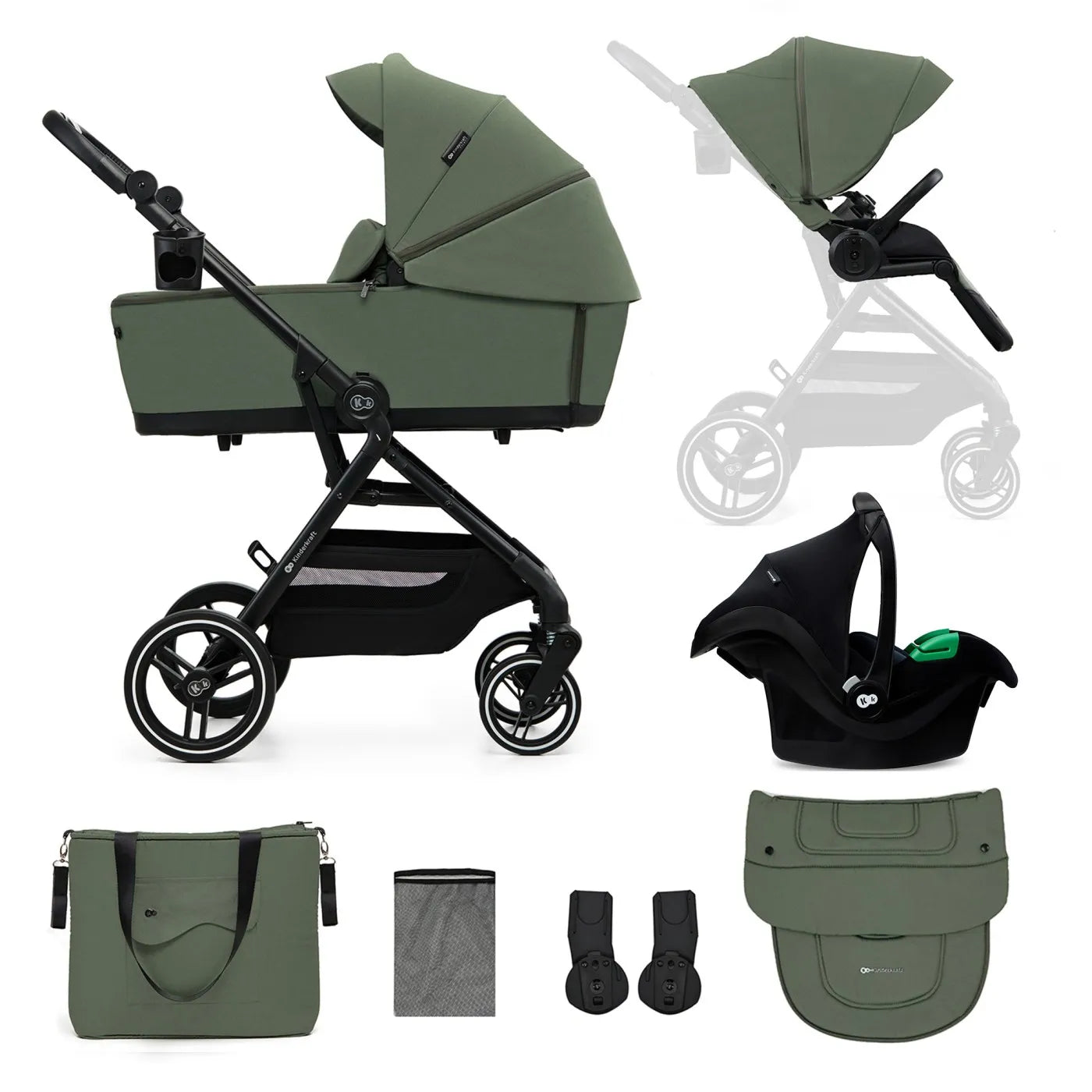 CARUCIOR KINDERKRAFT YOXI 3IN1 (MINK PRO) MISTIC GREEN, KINDERKRAFT
