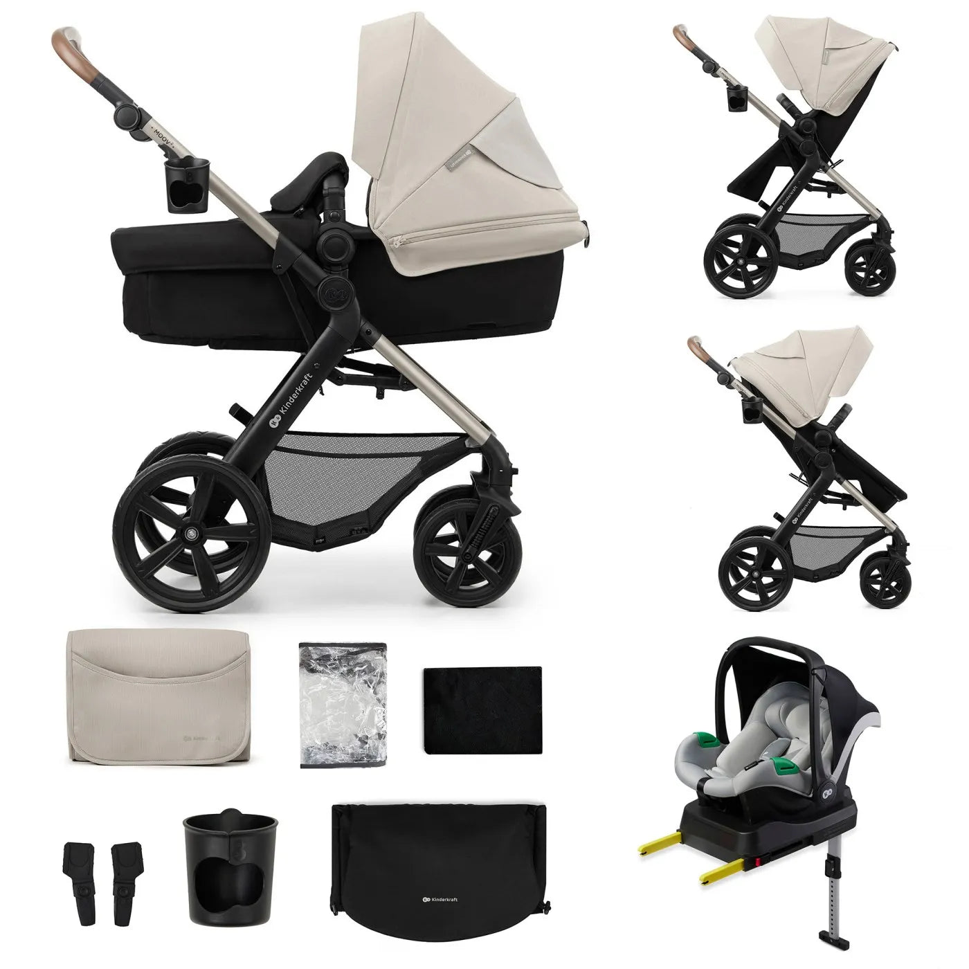 CARUCIOR MULTIFUNCTIONAL KINDERKRAFT MOOV 2 EVA 4IN1 MOON GREY, KINDERKRAFT