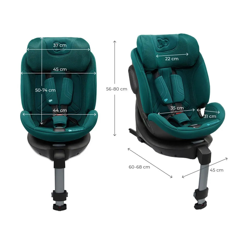 SCAUN AUTO KINDERKRAFT XRIDER 2 I-SIZE 40-150 CM GREEN, KINDERKRAFT