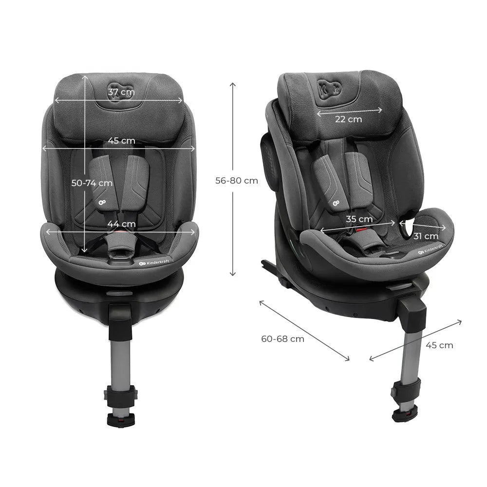 SCAUN AUTO KINDERKRAFT XRIDER 2 I-SIZE 40-150 CM GREY, KINDERKRAFT