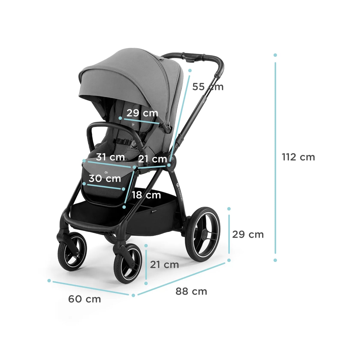 CARUCIOR KINDERKRAFT NEA, 2 IN 1, PLATINUM GREY, KINDERKRAFT