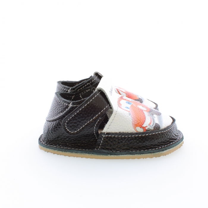 Pantofi / Sandale personalizate din piele naturala cu print digital - Masina vesela