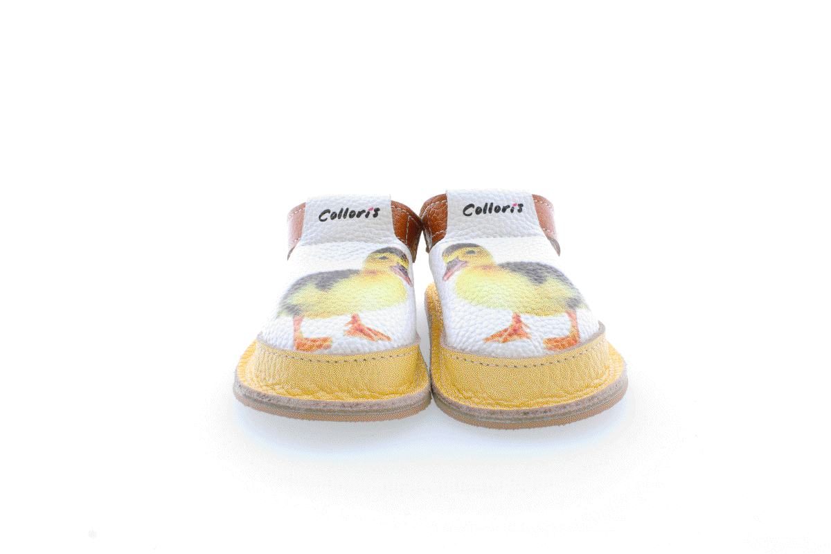 Pantofi / Sandale personalizate din piele naturala cu print digital - Ratusca