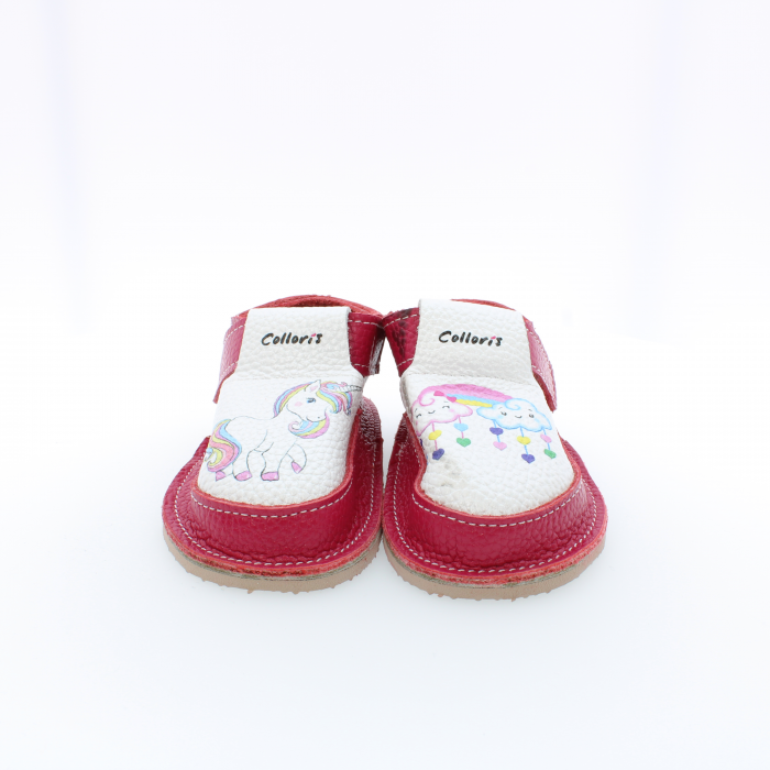 Pantofi / Sandale personalizate din piele naturala cu print digital - Unicorn