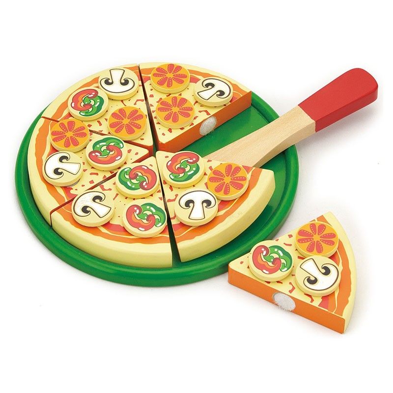 Pizza feliabila din lemn, Viga Toys