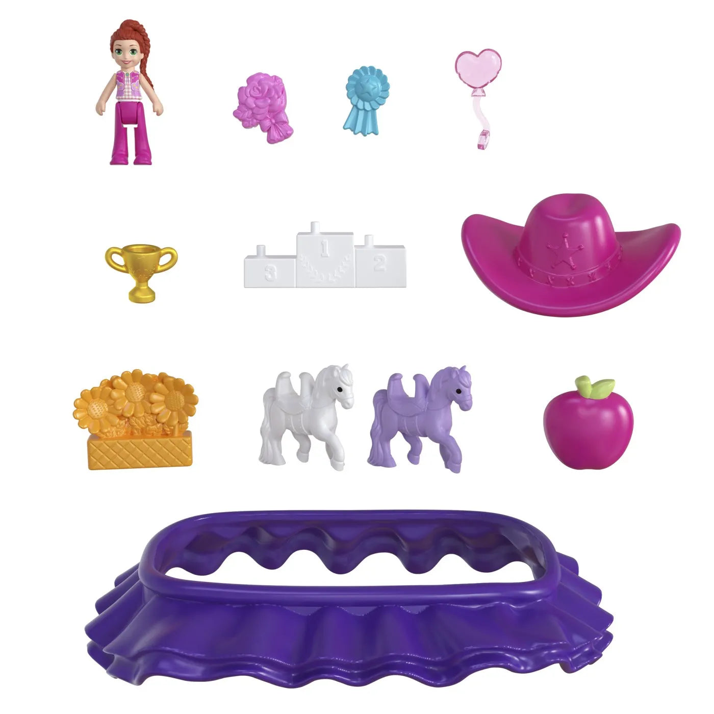 POLLY POCKET SET GENTUTA ANIMALUT PONEI LA RODEO CU ACCESORII, POLLY POCKET