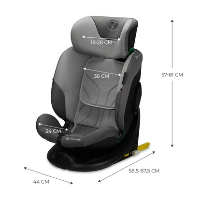SCAUN AUTO KINDERKRAFT I-FIX, I-SIZE 40-150 CM, COOL GREY, KINDERKRAFT