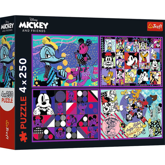 PUZZLE TREFL 4X250 DISNEY MICKEY MOUSE SI PRIETENII, TREFL 4X250
