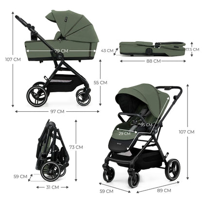 CARUCIOR KINDERKRAFT YOXI 3IN1 (MINK PRO) MISTIC GREEN, KINDERKRAFT
