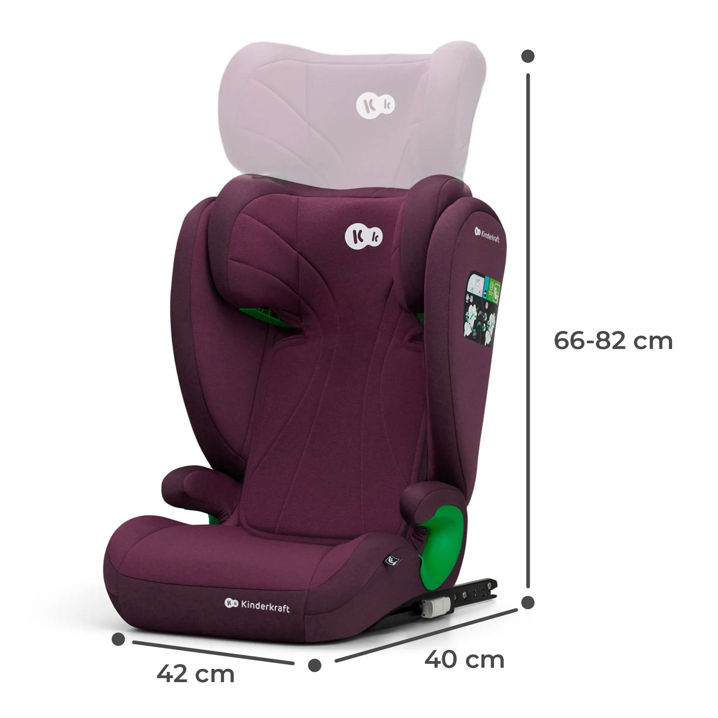 SCAUN AUTO KINDERKRAFT JUNIOR FIX2, I-SIZE 100-150 CM, CHERRY RED, KINDERKRAFT