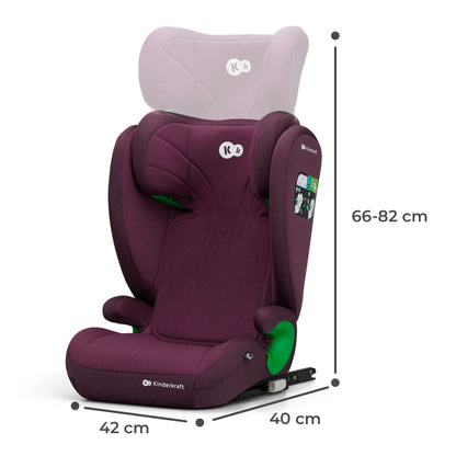 SCAUN AUTO KINDERKRAFT JUNIOR FIX2, I-SIZE 100-150 CM, CHERRY RED, KINDERKRAFT
