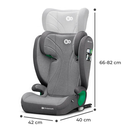 SCAUN AUTO KINDERKRAFT JUNIOR FIX2 I-SIZE, 100-150 CM, ROCKET GREY, KINDERKRAFT