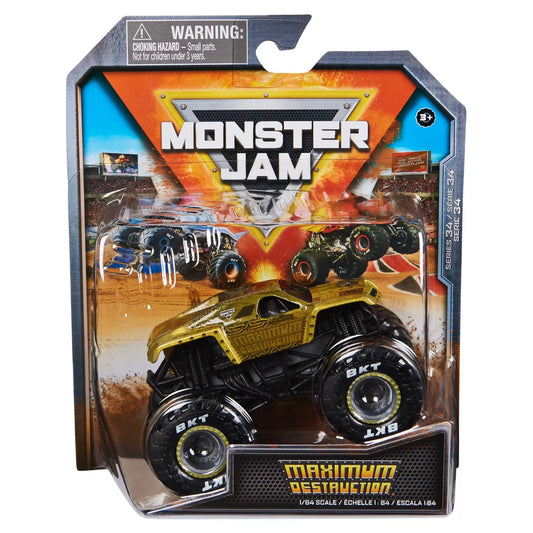 MONSTER JAM MASINUTA METALICA MAXIMUM DESTRUCTION SCARA 1 LA 64, MONSTER JAM