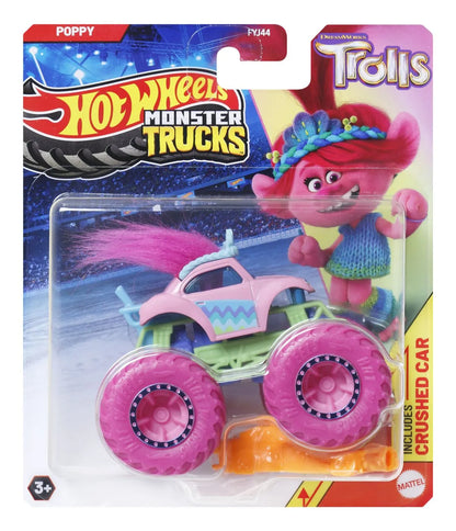 HOT WHEELS MONSTER TRUCK MASINUTA TROLLS POPPY SCARA 1:64, HOT WHEELS - MONSTER TRUCK