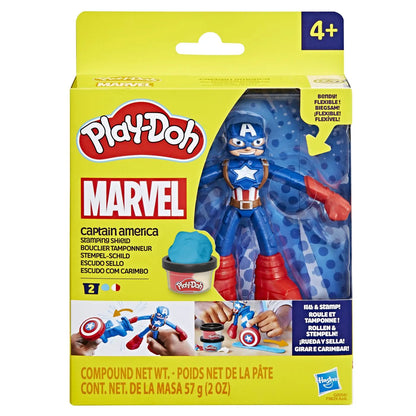 PLAY-DOH MARVEL FIGURINA FLEXIBILA CU ACCESORII CAPTAIN AMERICA 10CM, PLAY-DOH