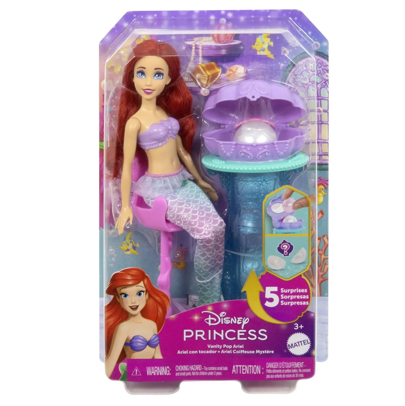 DISNEY PRINCESS PAPUSA ARIEL SI MASUTA DE MACHIAJ CU SURPRIZE, DISNEY PRINCESS
