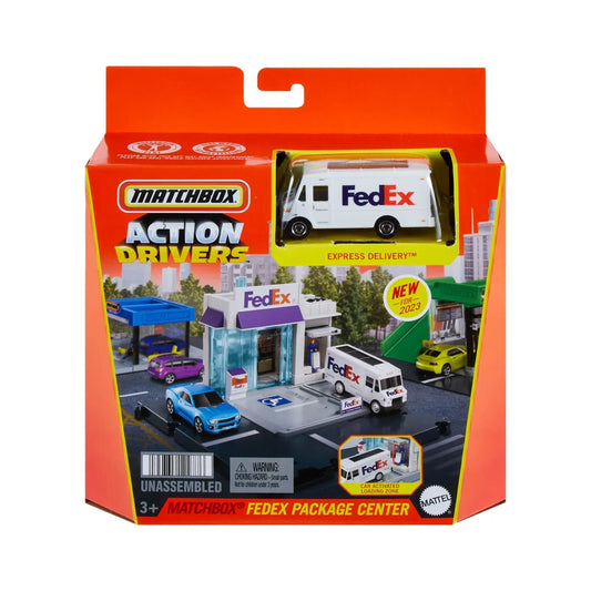 MATCHBOX SET ACTION DRIVERS CENTRUL DE COLETE FEDEX, MATCHBOX