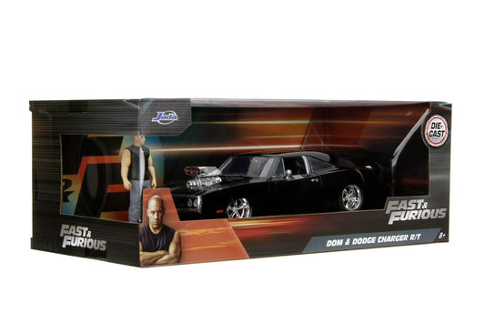 JADA FAST AND FURIOUS SET FIGURINA DOM SI MASINUTA METALICA DODGE CHARGER 1970 SCARA 1 LA 24, JADATOYS - FAST AND FURIOUS
