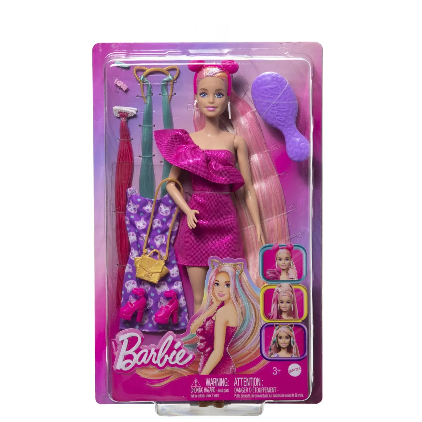 BARBIE PAPUSA BARBIE FUN AND FANCY HAIR, BARBIE - FASHIONISTAS