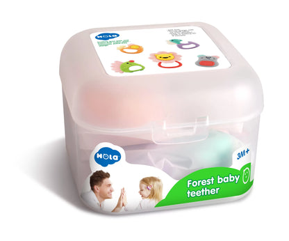 SET 5 JUCARII PENTRU DENTITIE IN CUTIE FOREST BABY, HOLA