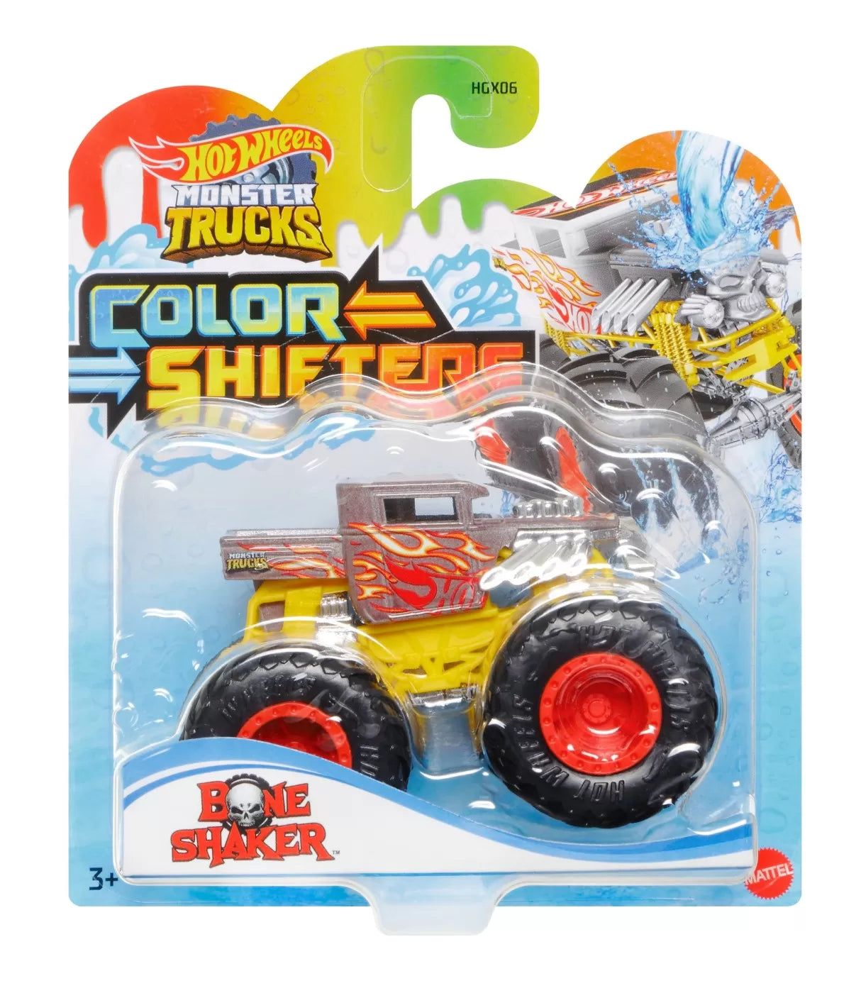 HOT WHEELS MONSTER TRUCK CAMION BONE SHAKER CU CULORI SCHIMBATOARE SCARA 1:64, HOT WHEELS - MONSTER TRUCK