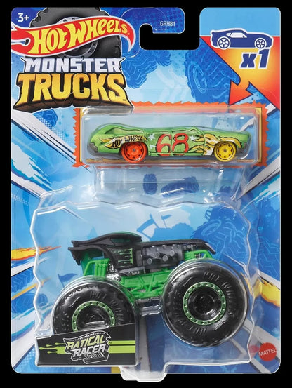 HOT WHEELS MONSTER TRUCK SI MASINUTA METALICA RATICAL RACER , HOT WHEELS - MONSTER TRUCK
