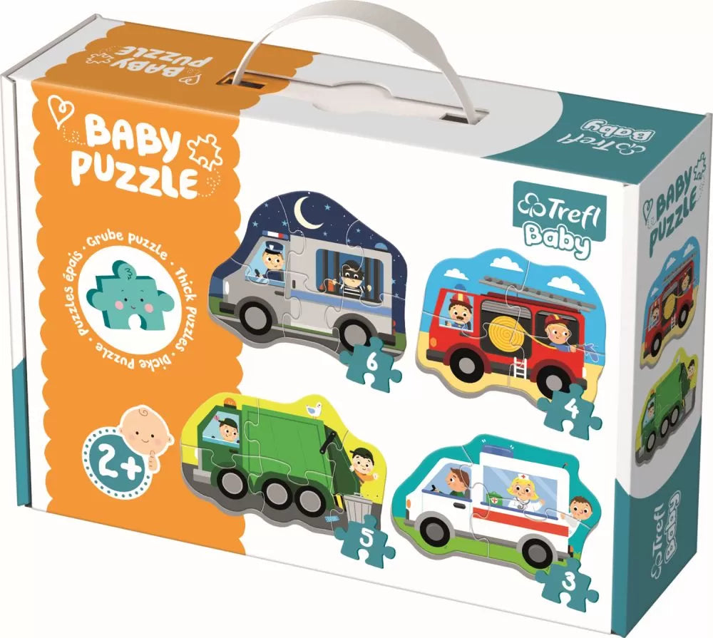 PUZZLE TREFL BABY CLASIC VEHICULE SI MESERII 18 PIESE, TREFL BABY