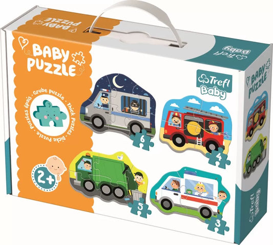 PUZZLE TREFL BABY CLASIC VEHICULE SI MESERII 18 PIESE, TREFL BABY