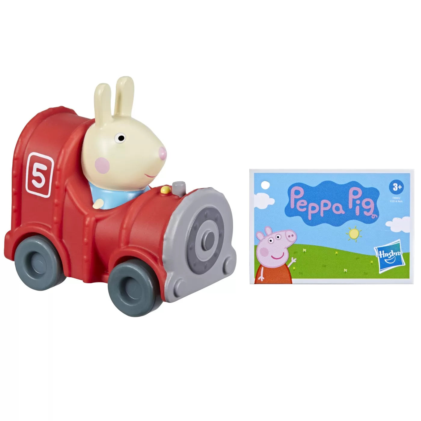 PEPPA PIG MASINUTA BUGGY LOCOMOTIVA SI FIGURINA IEPURASUL REBECCA , PEPPA PIG