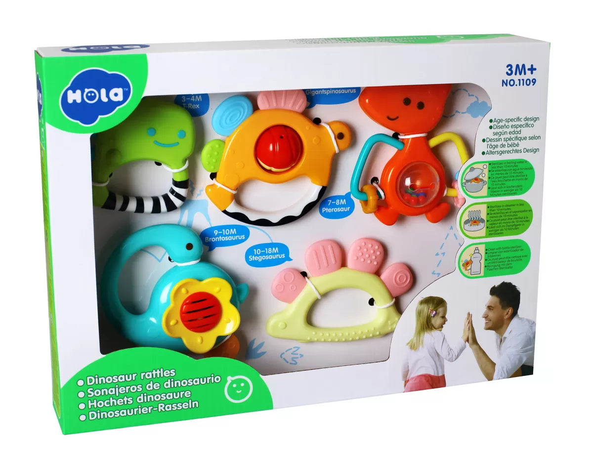 SET 5 ZORNAITORI DINOZAURI MULTICOLORI, HOLA