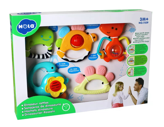 SET 5 ZORNAITORI DINOZAURI MULTICOLORI, HOLA