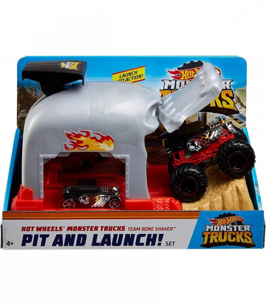 HOT WHEELS LANSATOR MONSTER TRUCK CRANIUL CU DOUA MASINUTE, HOT WHEELS - ACTION