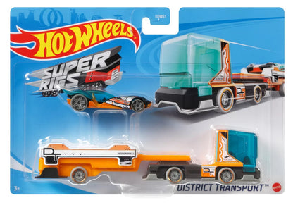 SET CAMION SI MASINA SPORT HOT WHEELS DISTRICT TRANSPORT, HOT WHEELS - VEHICULE