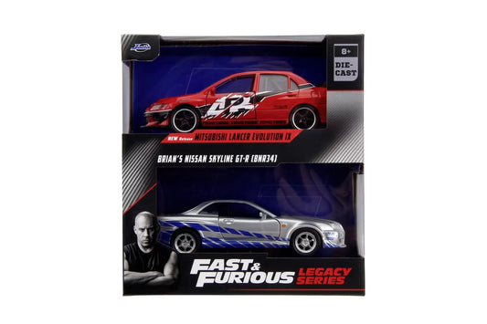 JADA FAST AND FURIOUS SET 2 MASINI METALICE MITSUBISHI LANCER EVOLUTION IX 1:32, JADATOYS - FAST AND FURIOUS