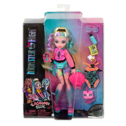MONSTER HIGH PAPUSA LAGOONA BLUE CU ANIMALUT SI ACCESORII, MONSTER HIGH