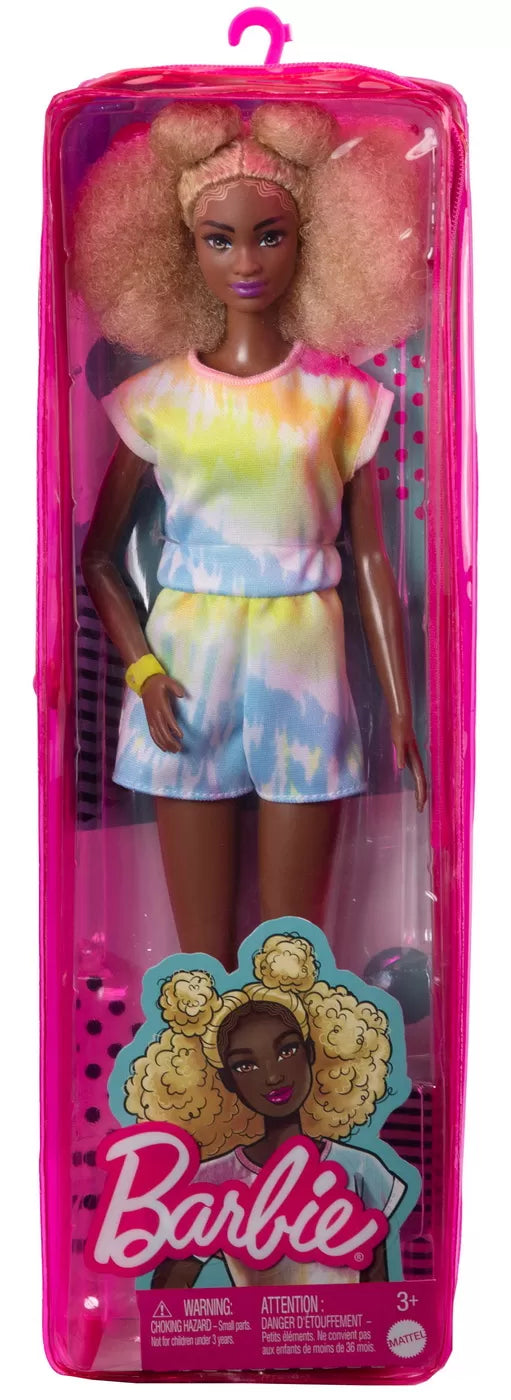 PAPUSA BARBIE FASHIONISTA CU PAR AFRO BLOND, BARBIE - FASHIONISTAS