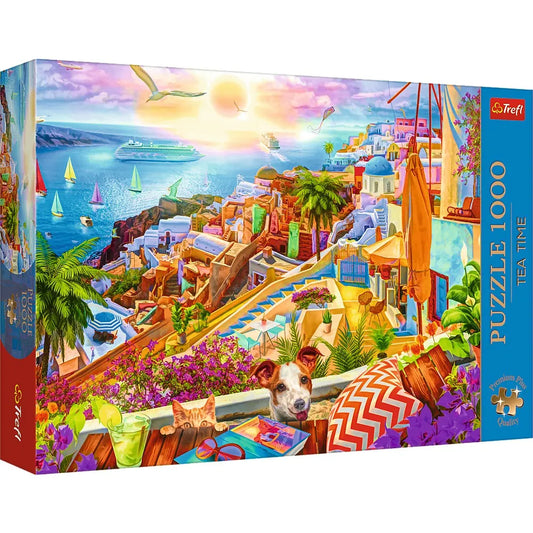 PUZZLE 1000 PREMIUM PLUS TEA TIME VIZITAND SANTORINI, TREFL 1000P