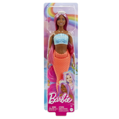 BARBIE DREAMTROPIA PAPUSA SIRENA CU PAR MAGENTA SI COADA PORTOCALIE, BARBIE - DREAMTOPIA