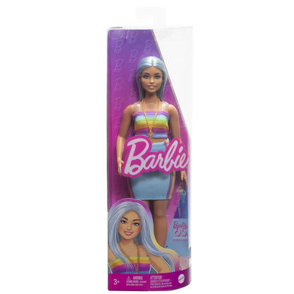 PAPUSA BARBIE FASHIONISTA CU PAR ALBASTRU PLATINAT SI TOP SPORT, BARBIE - FASHIONISTAS