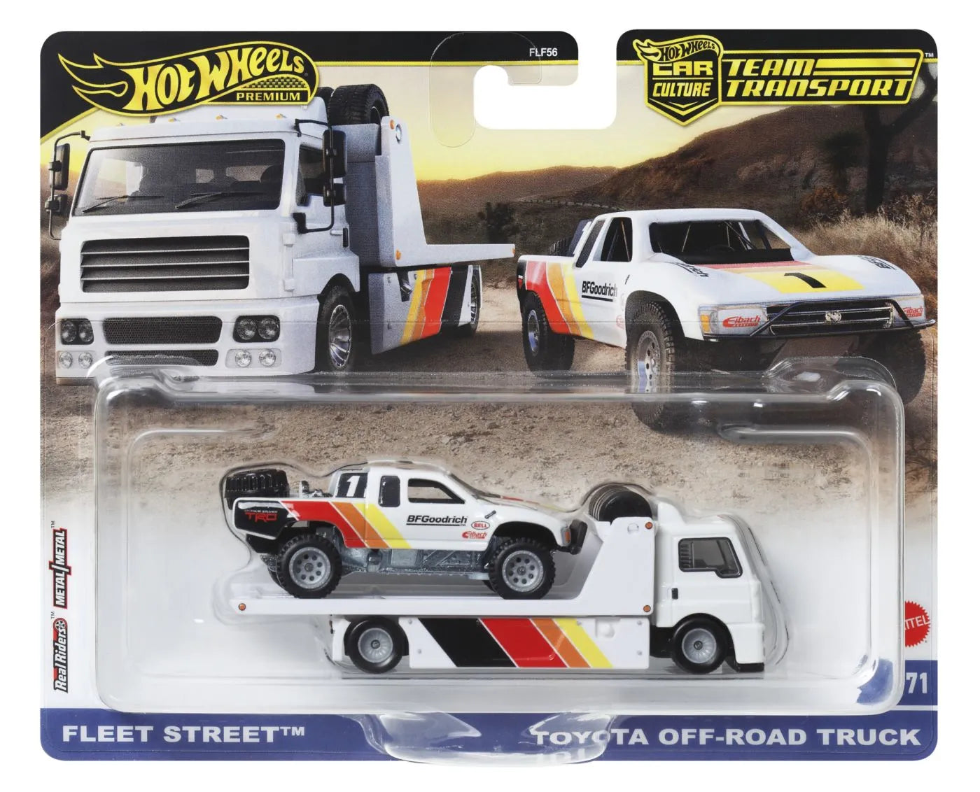 HOT WHEELS TRANSPORTATOR FLEET STREET CU MASINUTA TOYOTA OFF ROAD TRUCK SCARA 1:64, HOT WHEELS - VEHICULE