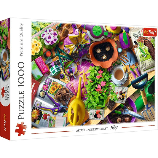 PUZZLE TREFL 1000 ARANJAREA GRADINII ARTIST ANDREW FARLEY, TREFL 1000P