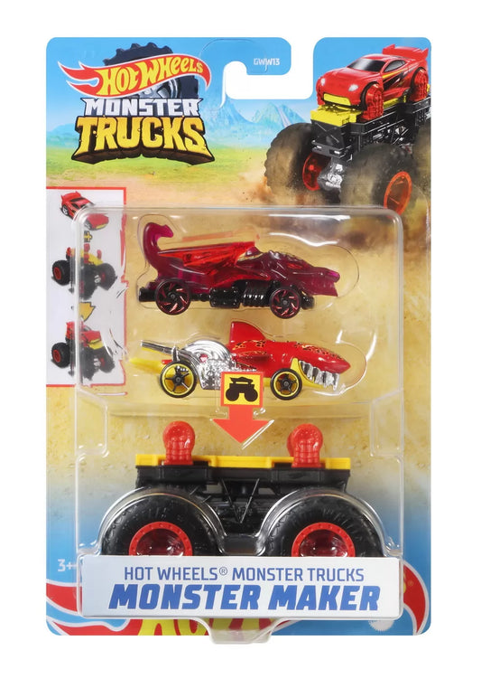 HOT WHEELS MONSTER TRUCK CU MASINUTE NEAGRU SI ROSU, HOT WHEELS - MONSTER TRUCK